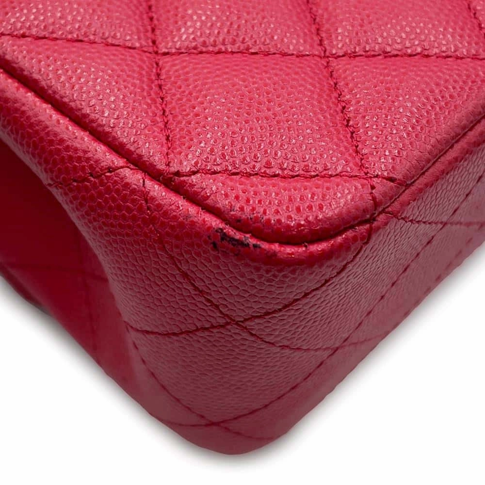 CHANEL Matelasse Double Flap ChainShoulder Bag PinkA01112 Caviar Leather Size 25