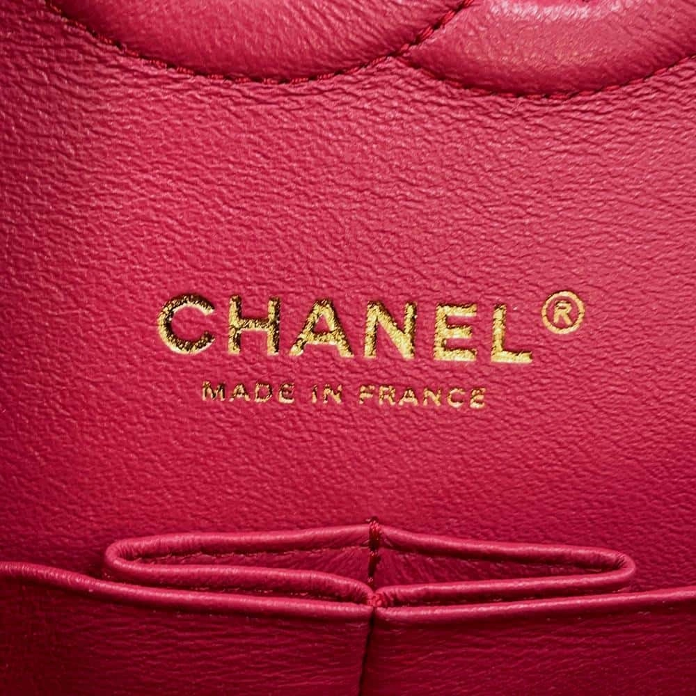 CHANEL Matelasse Double Flap ChainShoulder Bag PinkA01112 Caviar Leather Size 25