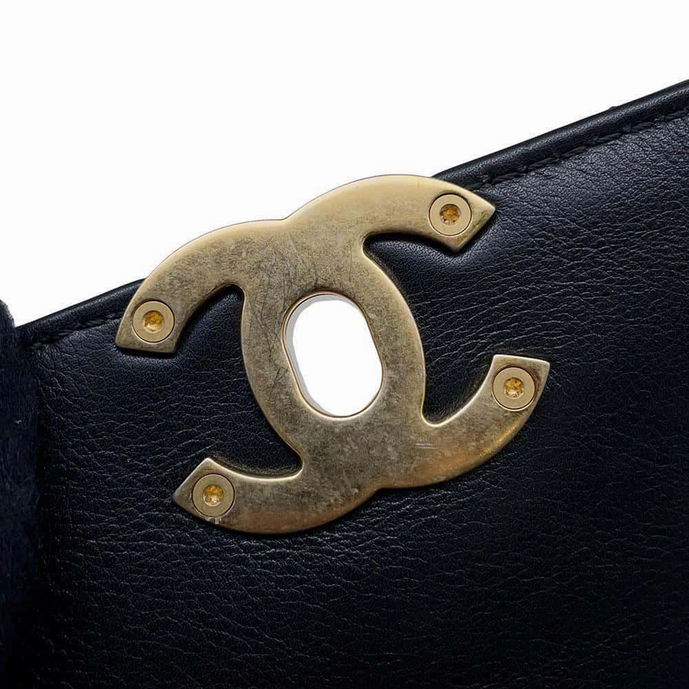 CHANEL Matelasse  Flap Bag ChainShoulder Bag BlackAS2833 Calf Leather Size Mini