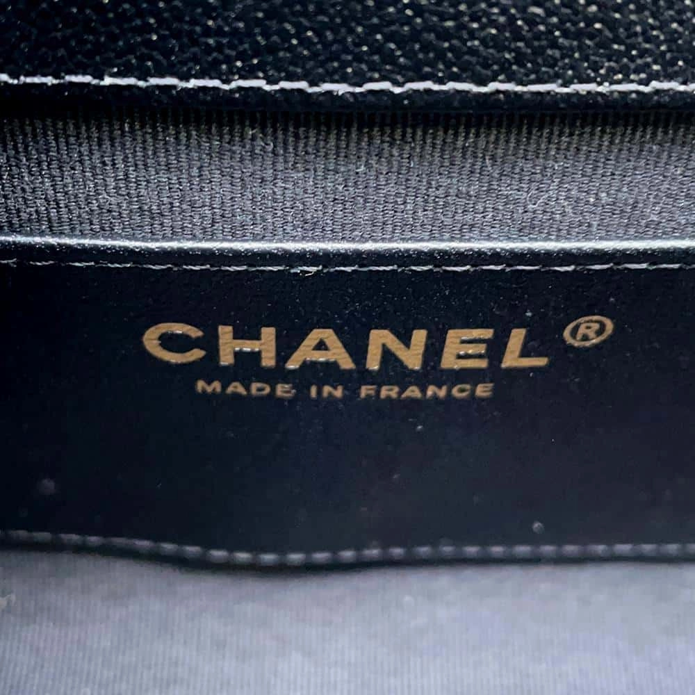 CHANEL Matelasse Mini Flap ChainShoulder Bag BlackAS3779 Caviar Leather