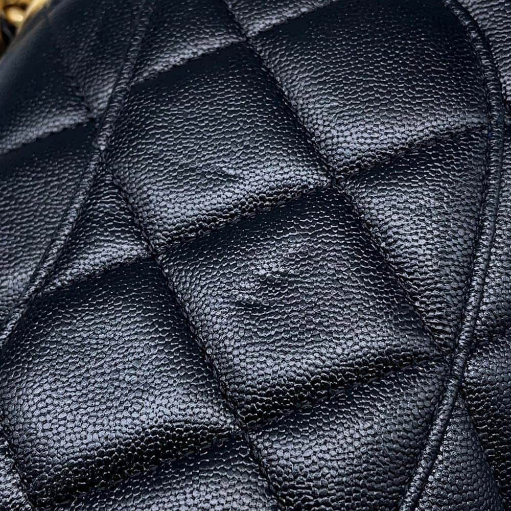 CHANEL Matelasse Mini Flap ChainShoulder Bag BlackAS3779 Caviar Leather