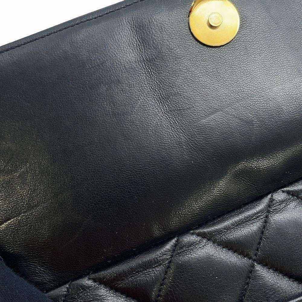 CHANEL Matelasse Shoulder Bag with Fringe Black Lambskin