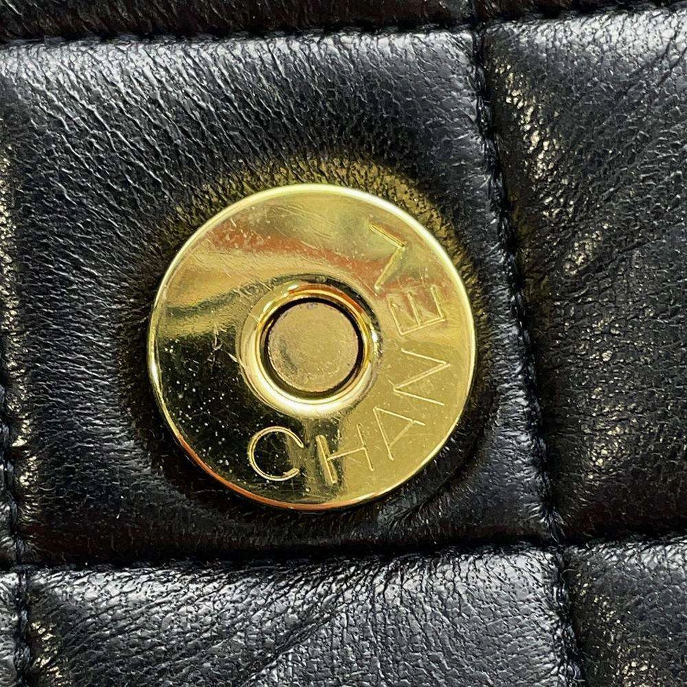 CHANEL Matelasse Shoulder Bag with Fringe Black Lambskin