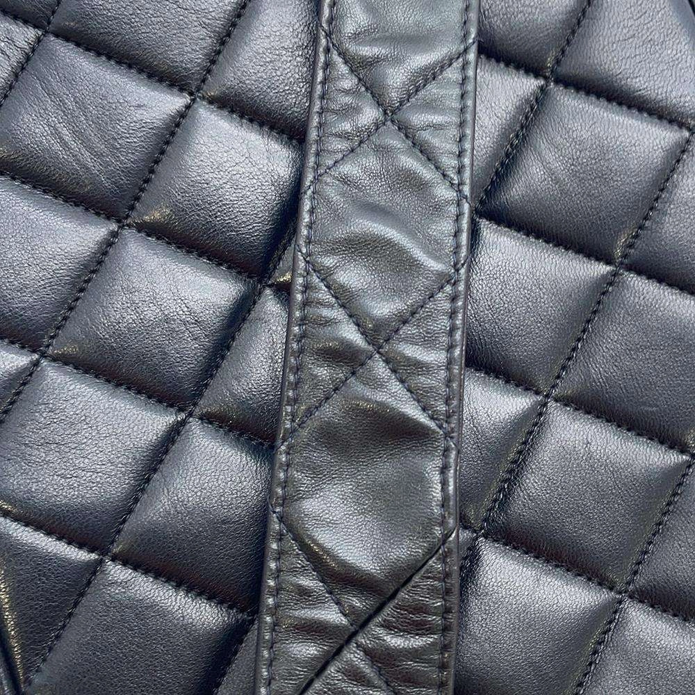 CHANEL Matelasse Shoulder Bag with Fringe Black Lambskin