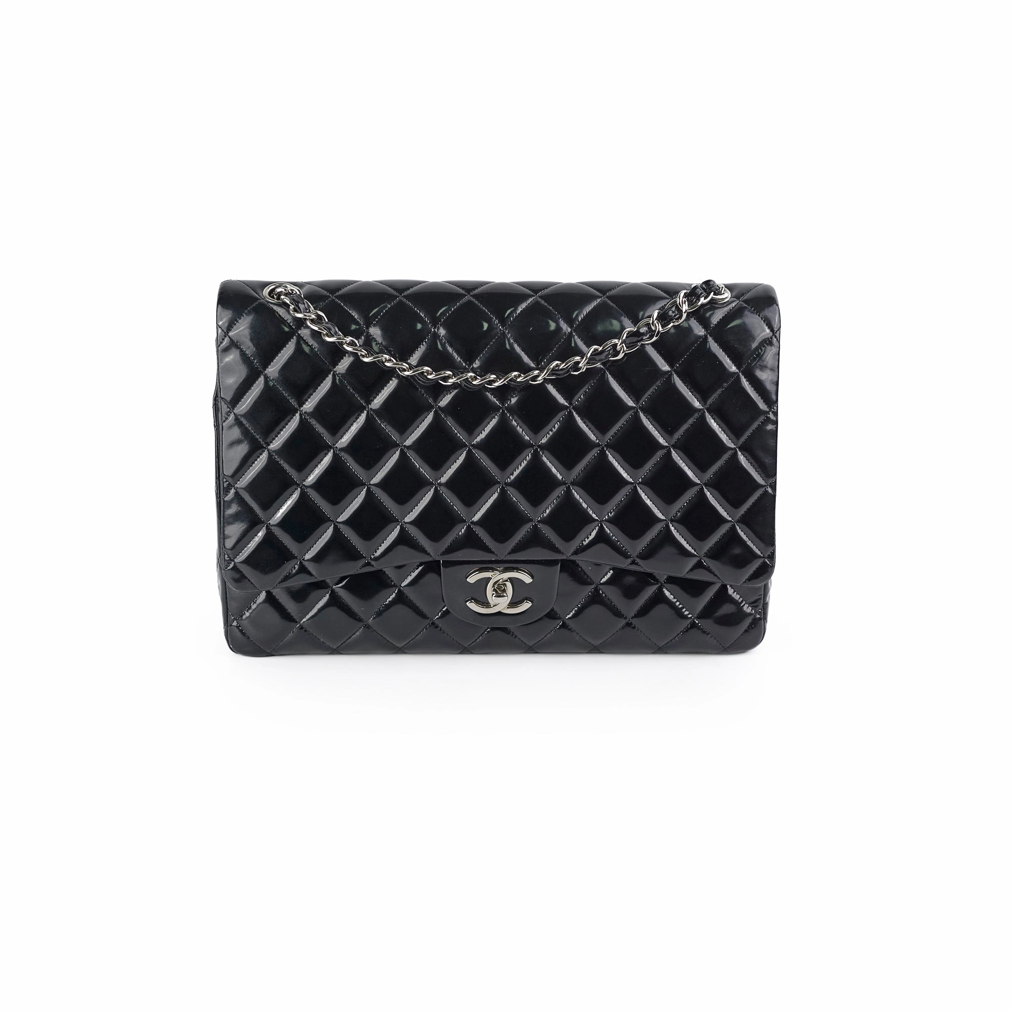 Chanel Maxi Patent Flap Black 20 Series