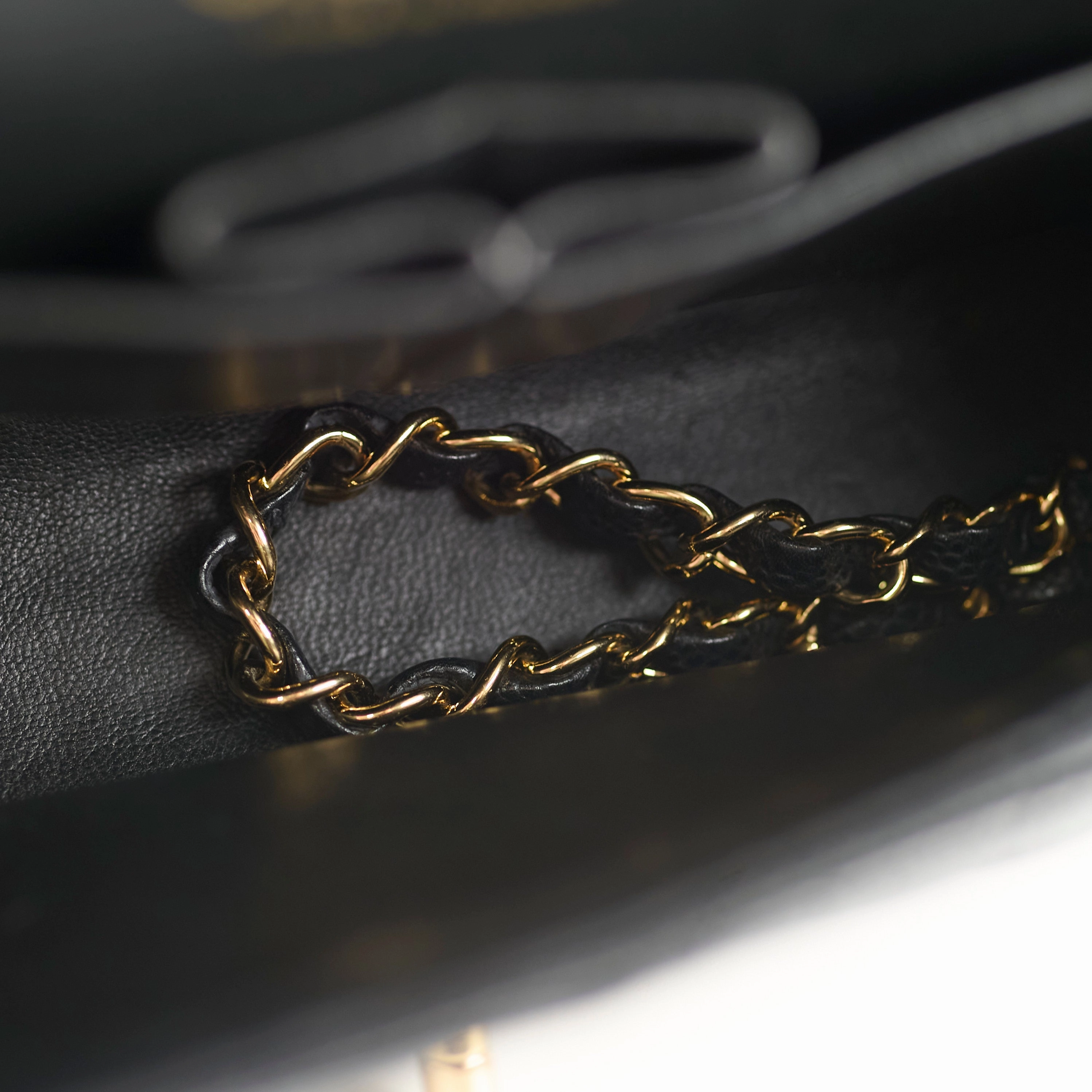 Chanel Medium/Large Caviar 24k Double Classic Flap Black