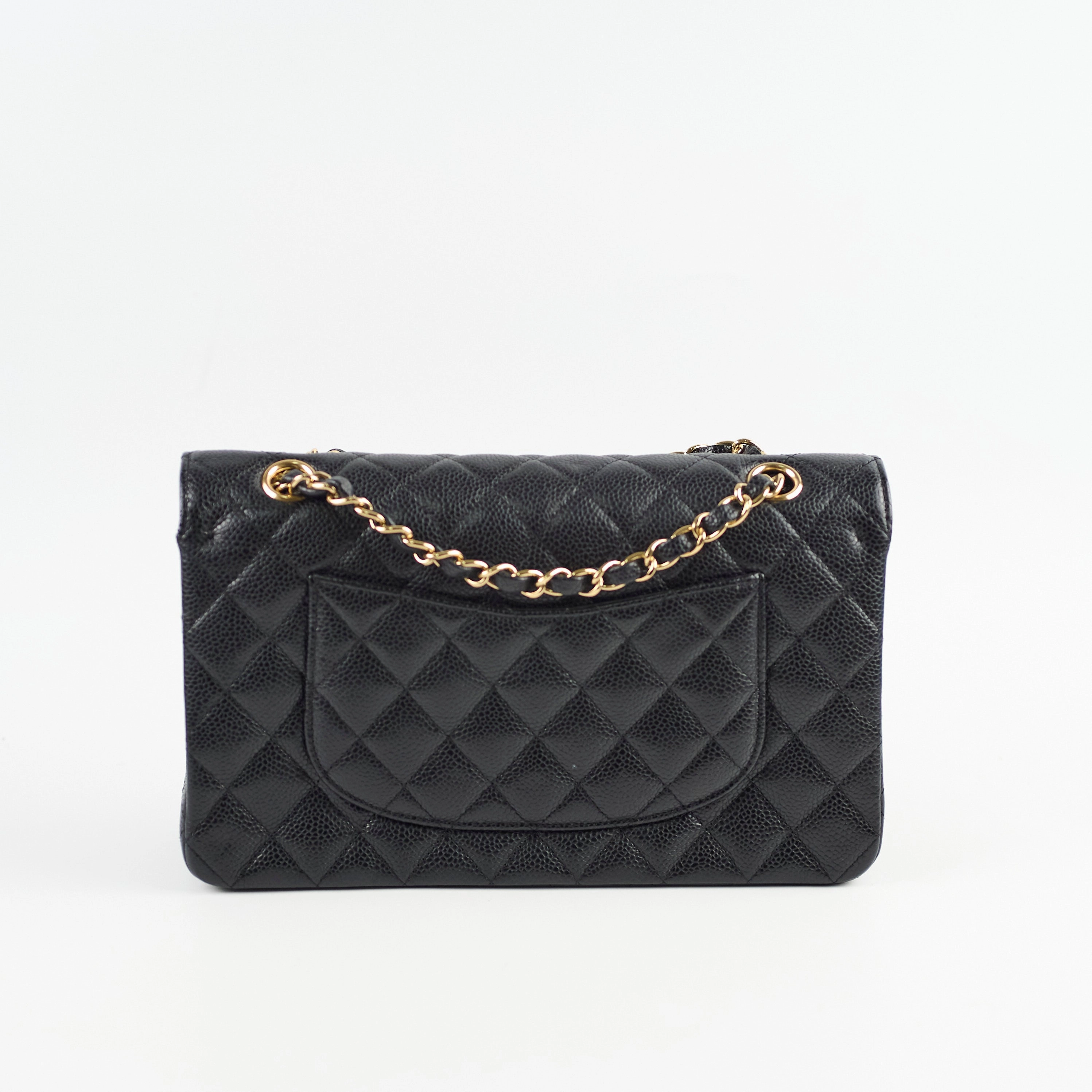 Chanel Medium/Large Caviar 24k Double Classic Flap Black