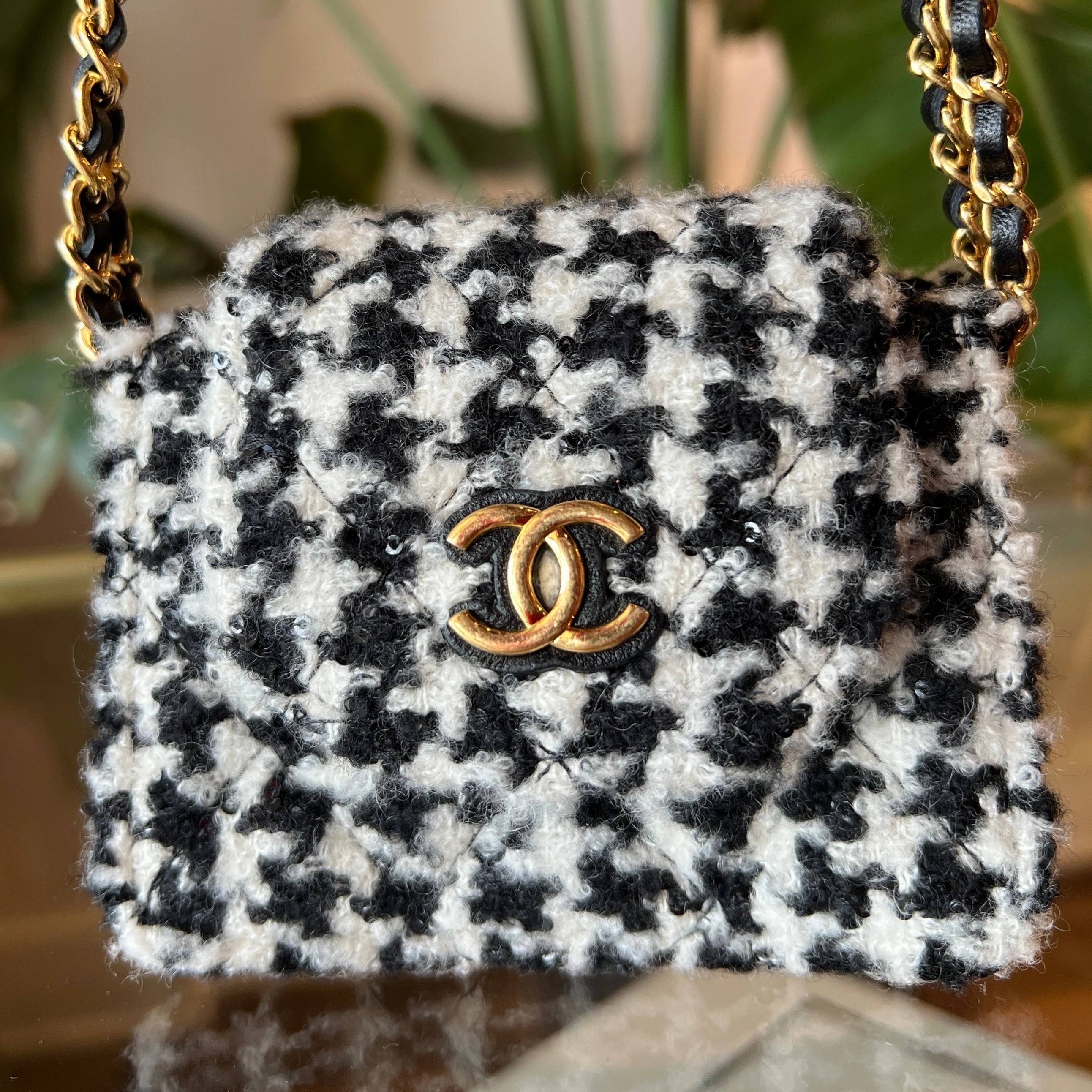 CHANEL Mini CC Tweed Houndstooth Flap bag
