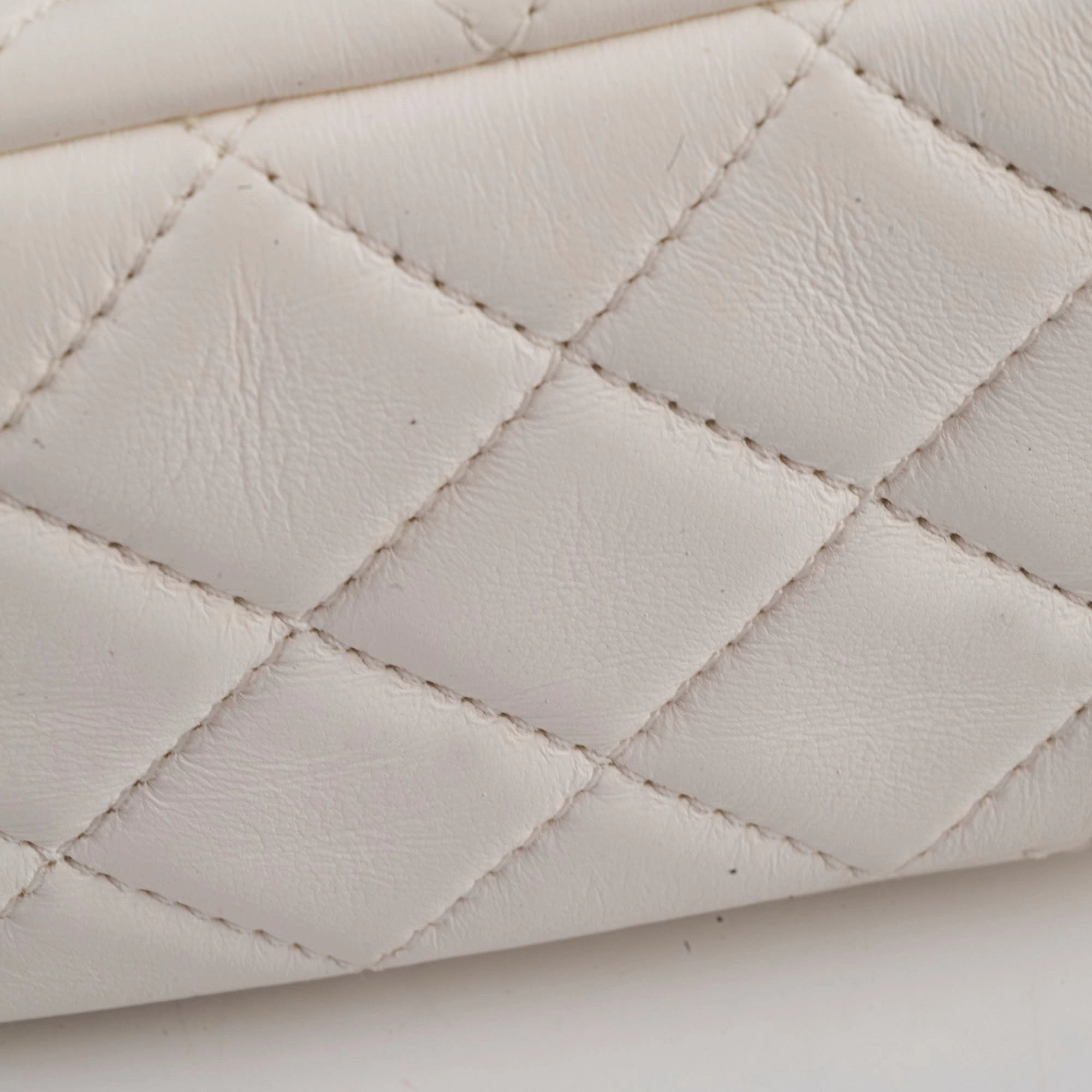 Chanel Mini Square Lambskin Pearl Crush White Series 30