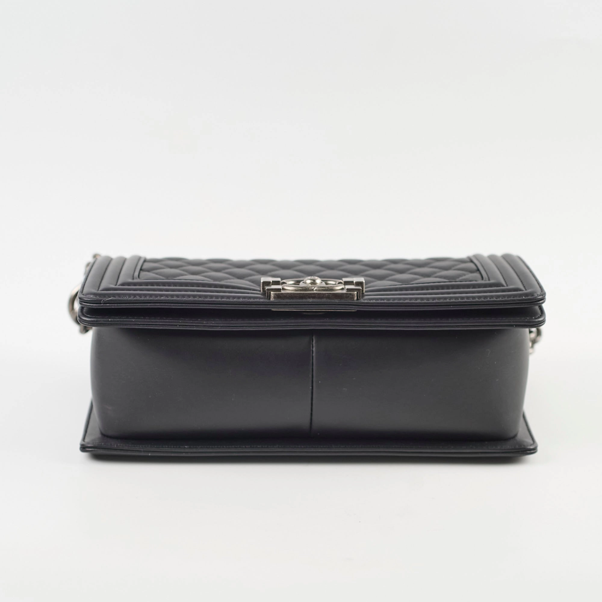 Chanel Old Medium Boy Black Microchipped