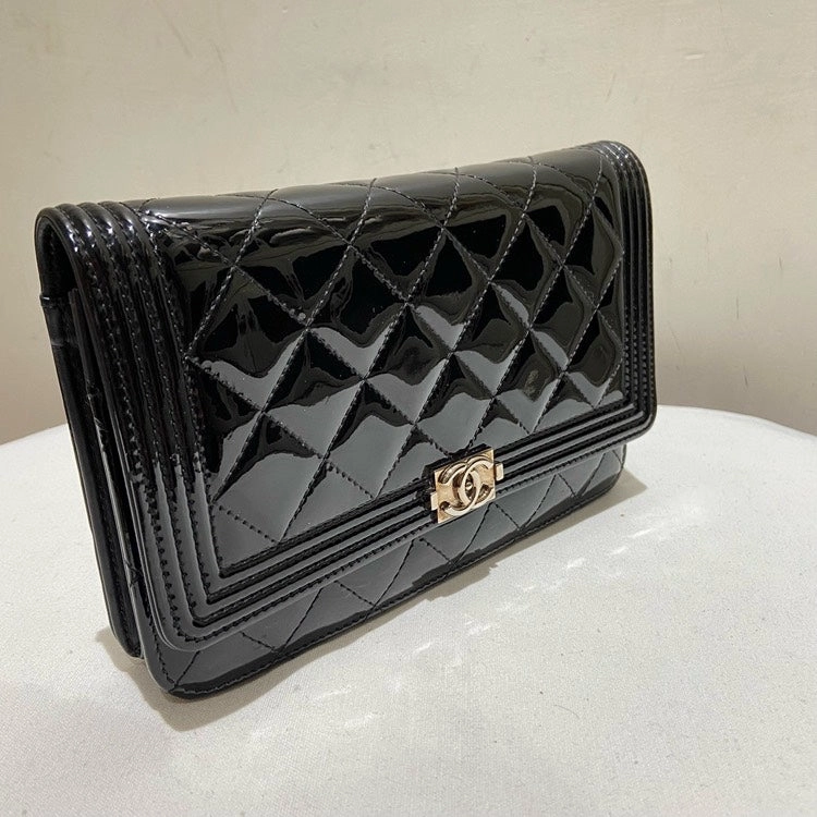 Chanel Patent Leather Black WOC Crossbody Bag