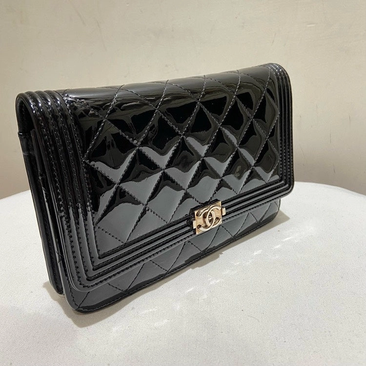 Chanel Patent Leather Black WOC Crossbody Bag