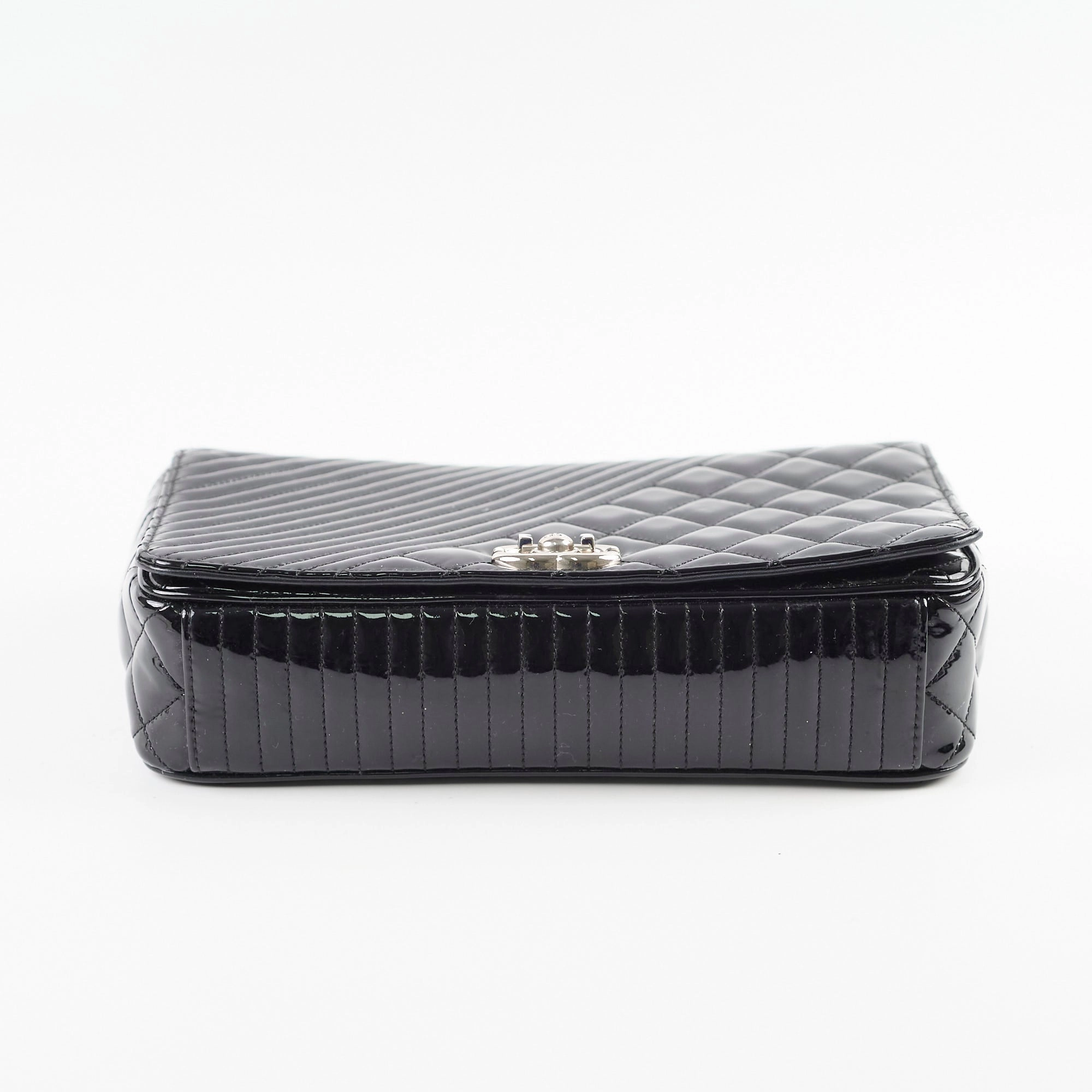 Chanel Patent Medium Coco Boy Flap Black
