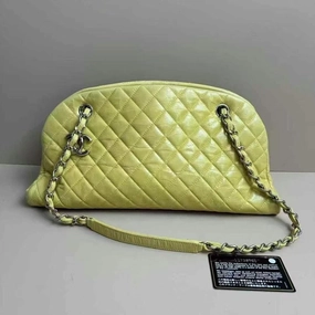 Chanel Preloved Quilted Leather Yellow Shoulder Bag BCQ