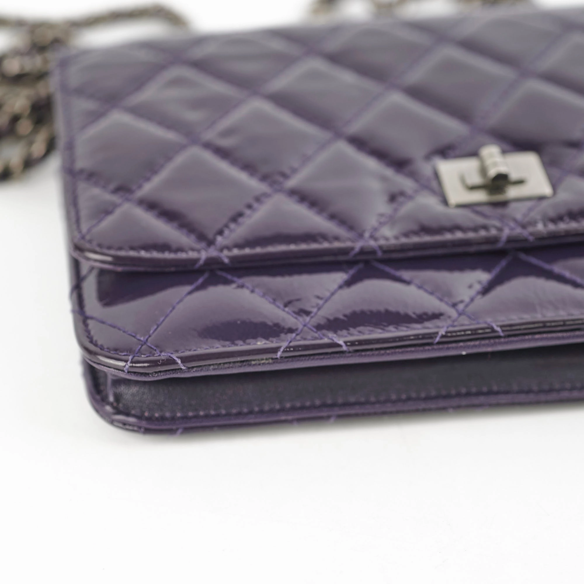 Chanel Reissue Patent Wallet On Chain WOC Purple