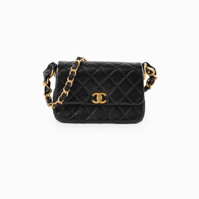 Chanel Seasonal Shoulder Bag Lambskin Black