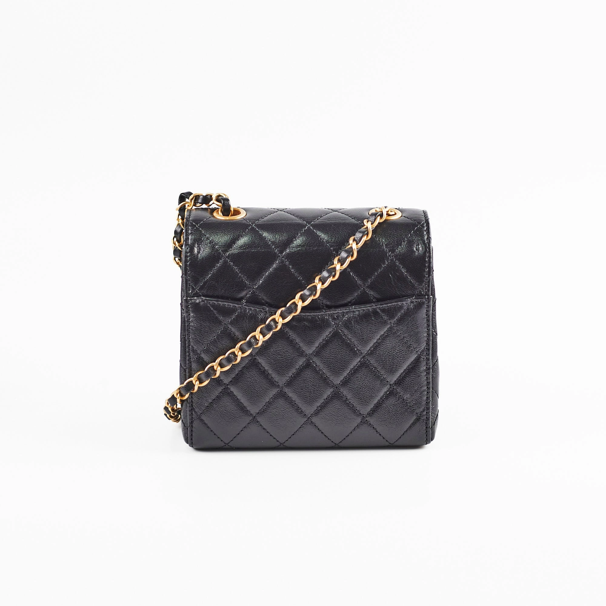 Chanel Seasonal Square Black Goat Skin Microchipped 2022