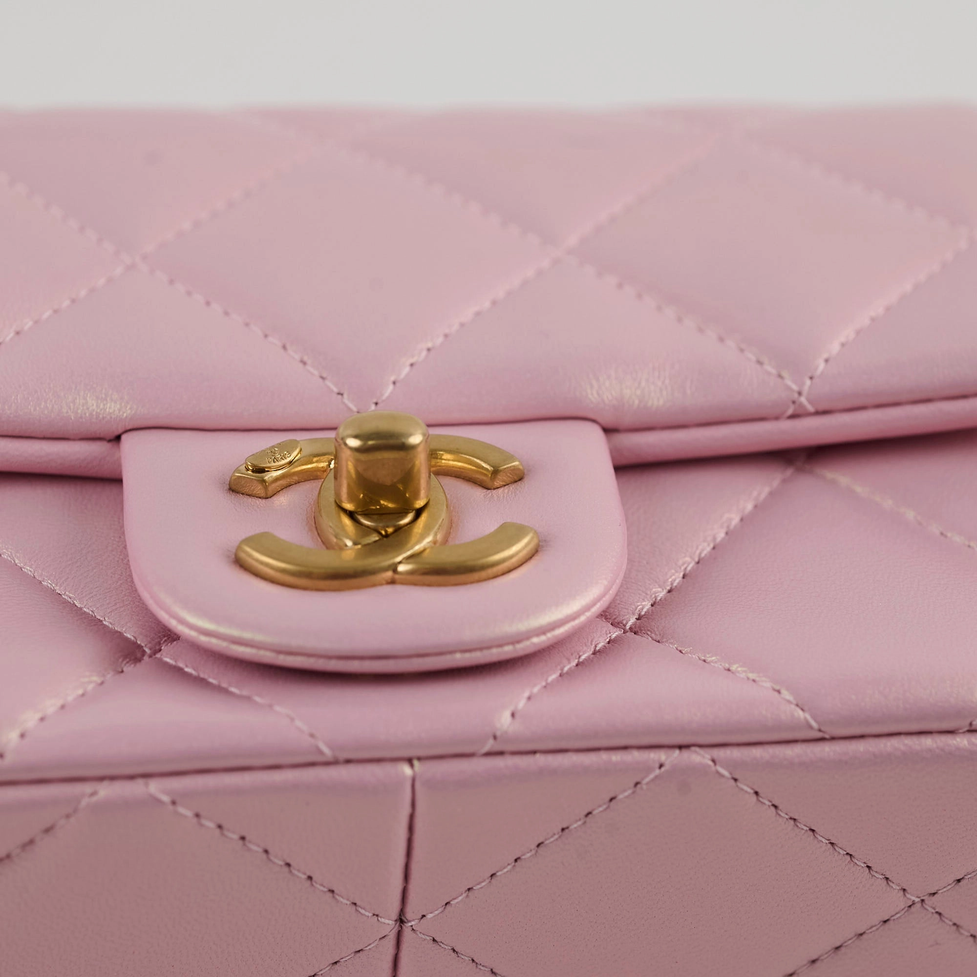 Chanel Seasonal Square Flap Pearl Iridescent Pink 2024