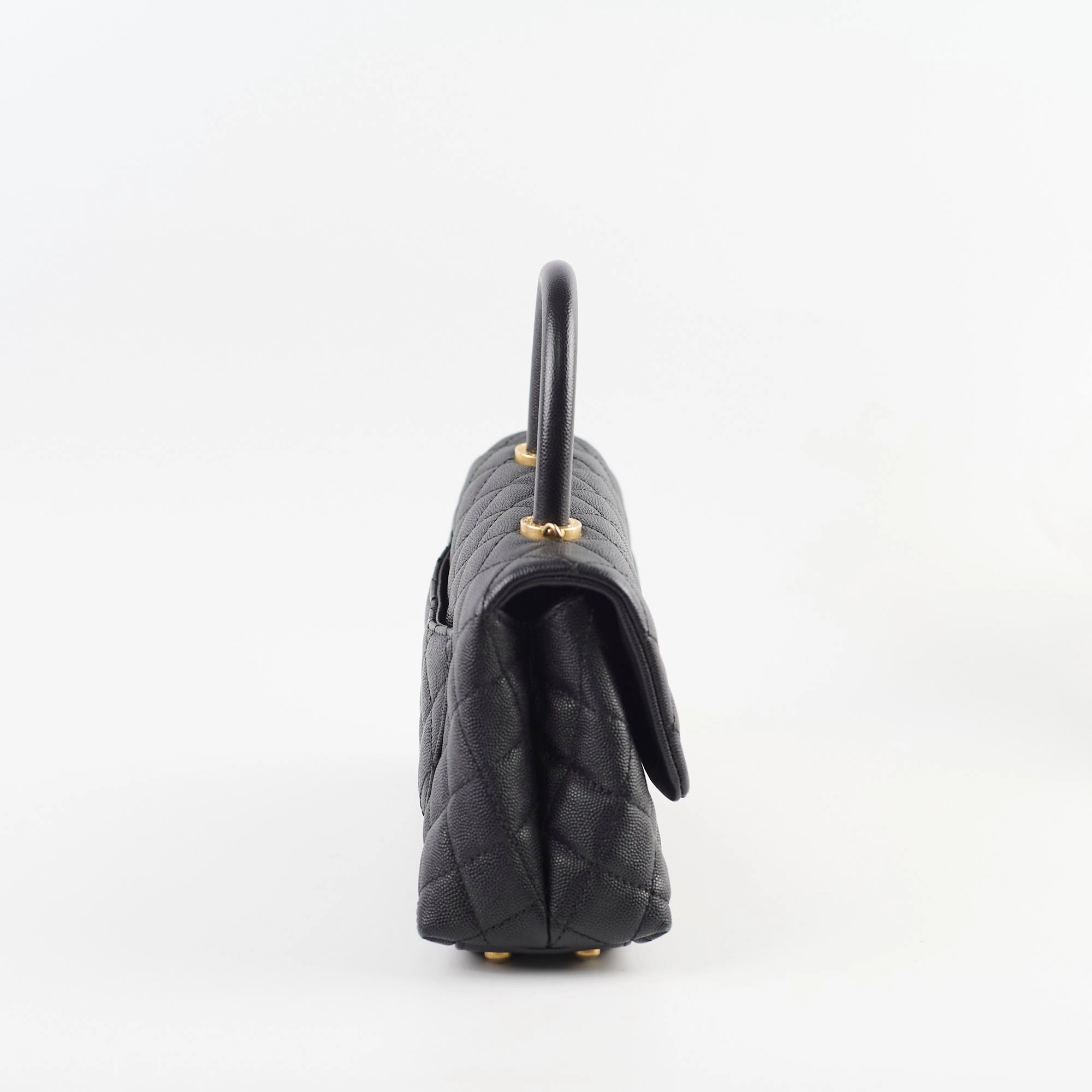 Chanel Small Coco Handle Caviar Black