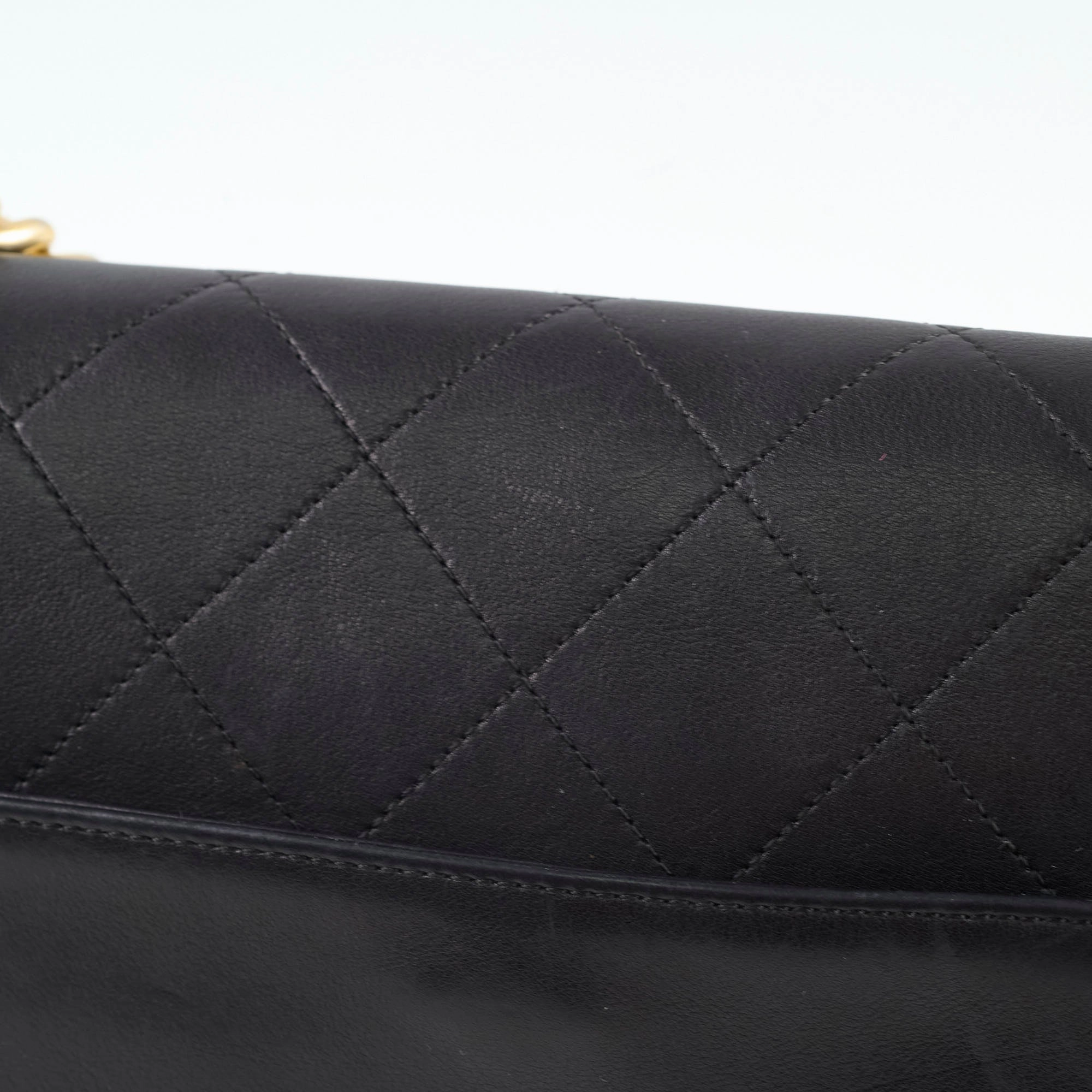 Chanel Stitched Paris in Rome Messenger Bag Black