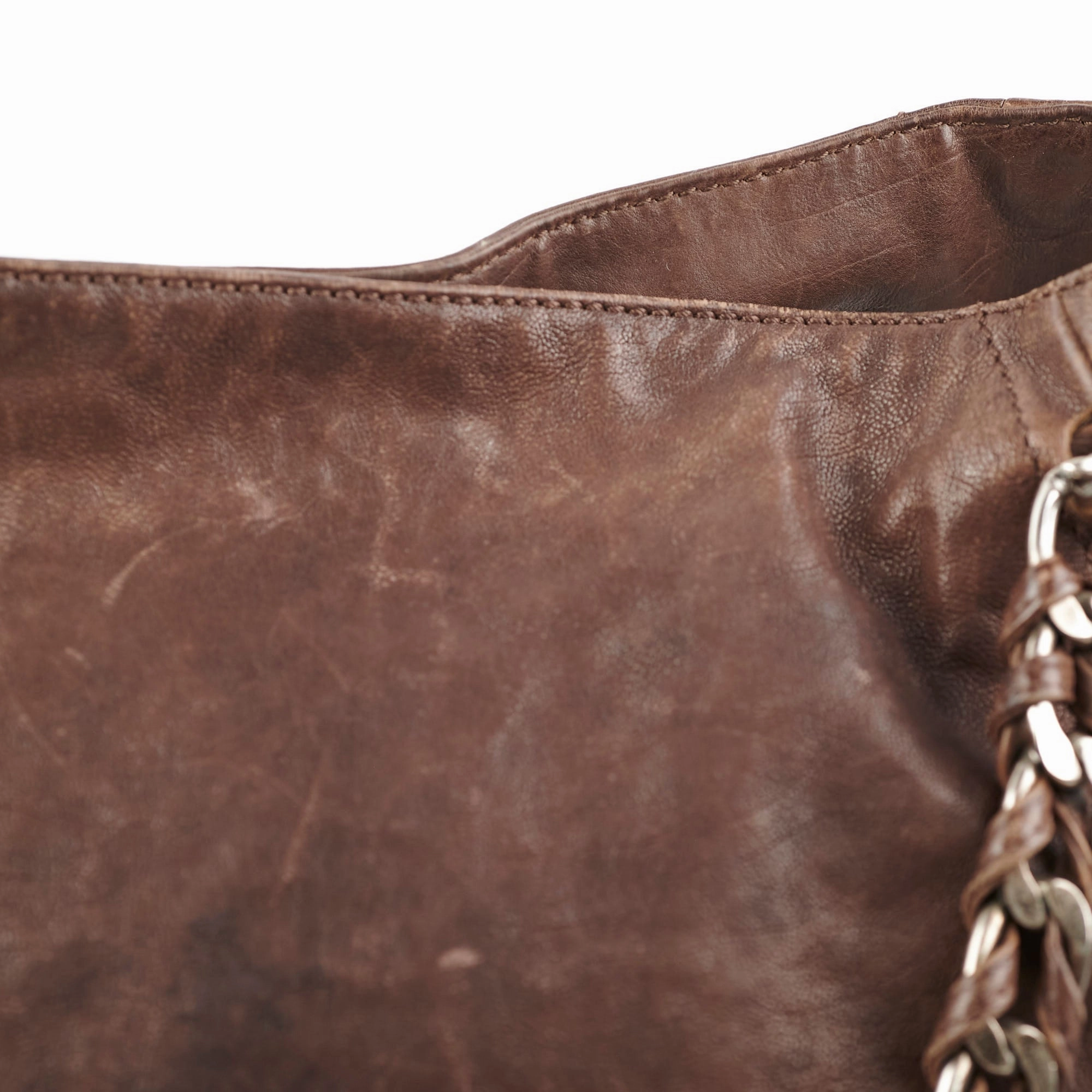 Chanel Vintage Brown Leather Tote - Series 10