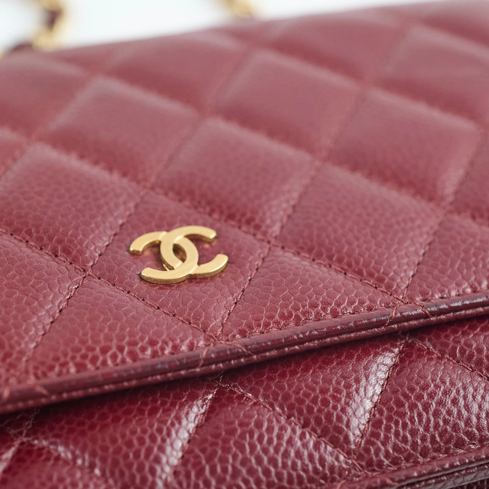 Chanel Wallet On Chain WOC Caviar Burgundy