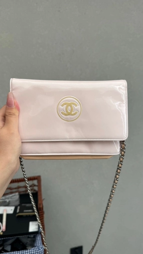 Chanel WOC Classic Light Pink Patent Leather Crossbody Bag