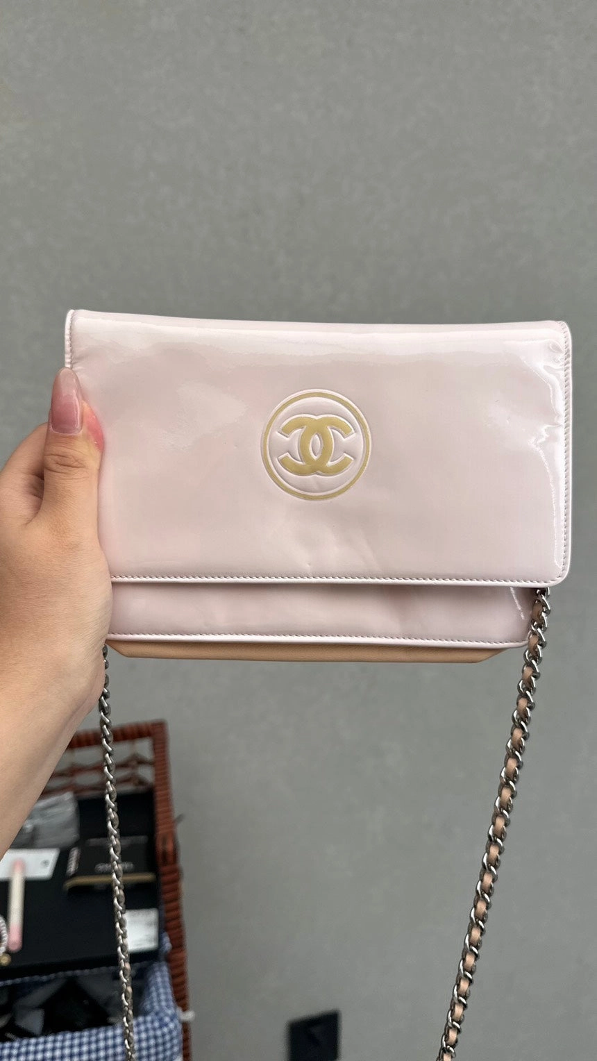 Chanel WOC Classic Light Pink Patent Leather Crossbody Bag