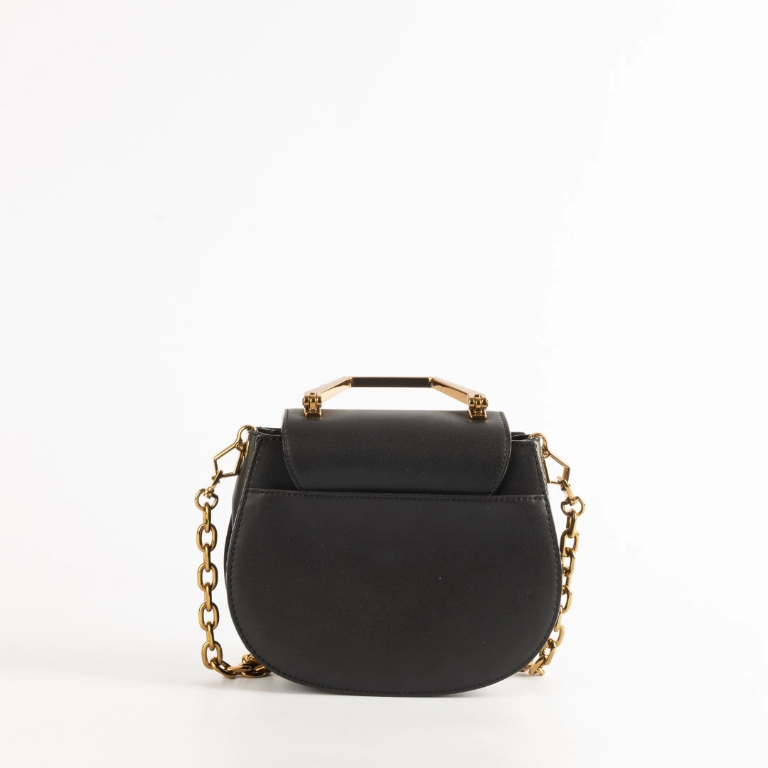 Charles & Keith Geometric Top Handle Saddle Bag