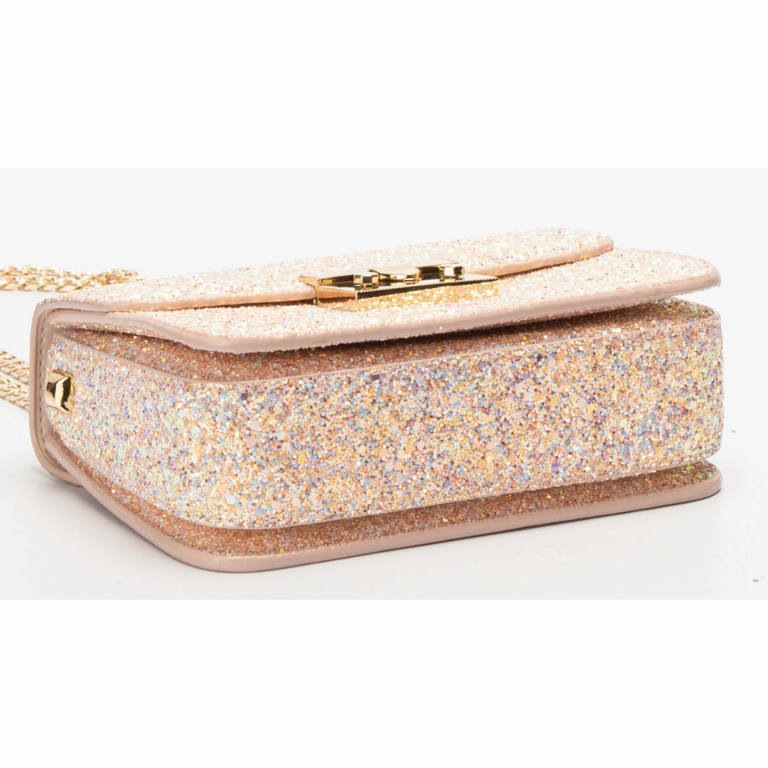 Charles & Keith Glittered Push-Lock Chain Crossbody Bag
