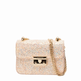 Charles & Keith Glittered Push-Lock Chain Crossbody Bag