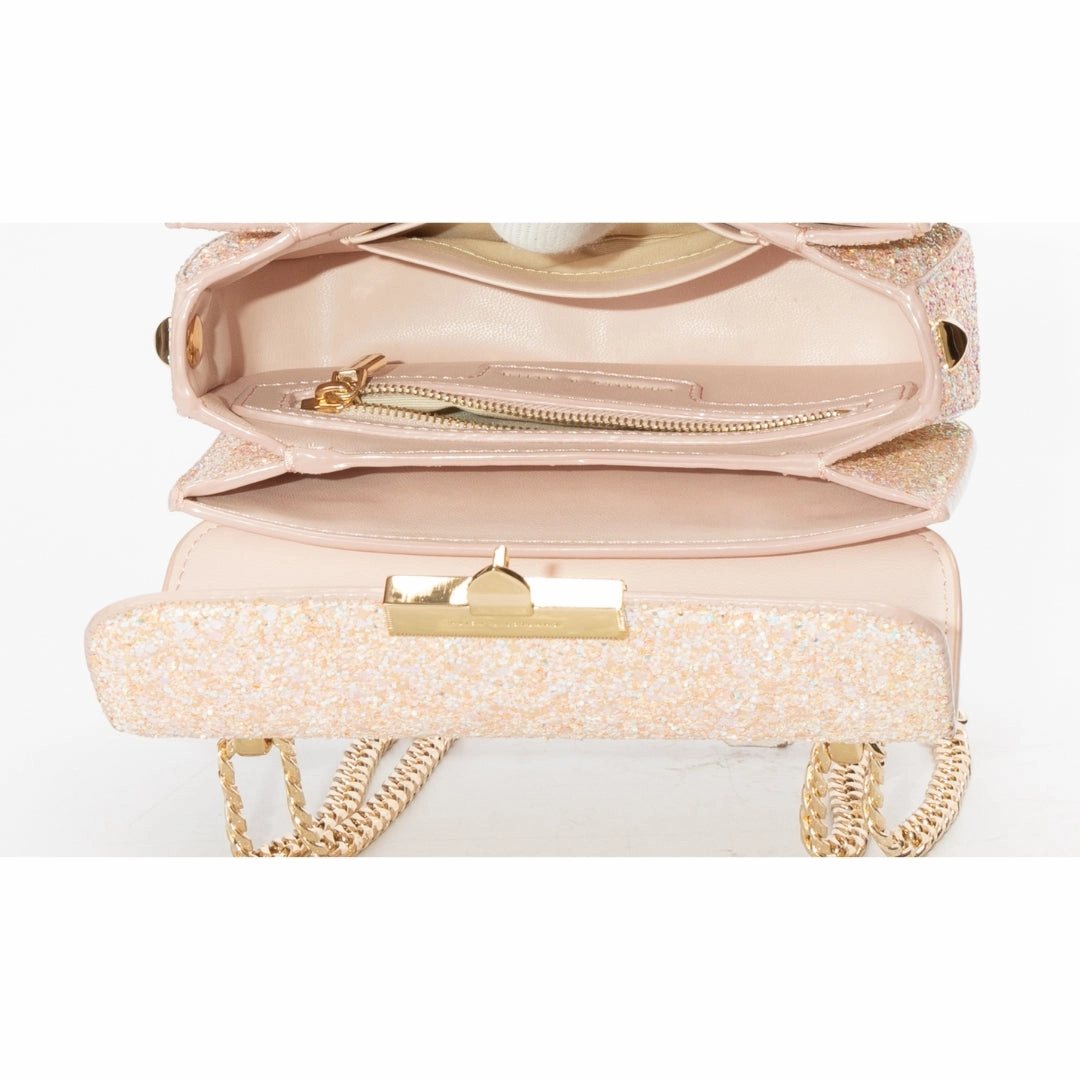 Charles & Keith Glittered Push-Lock Chain Crossbody Bag