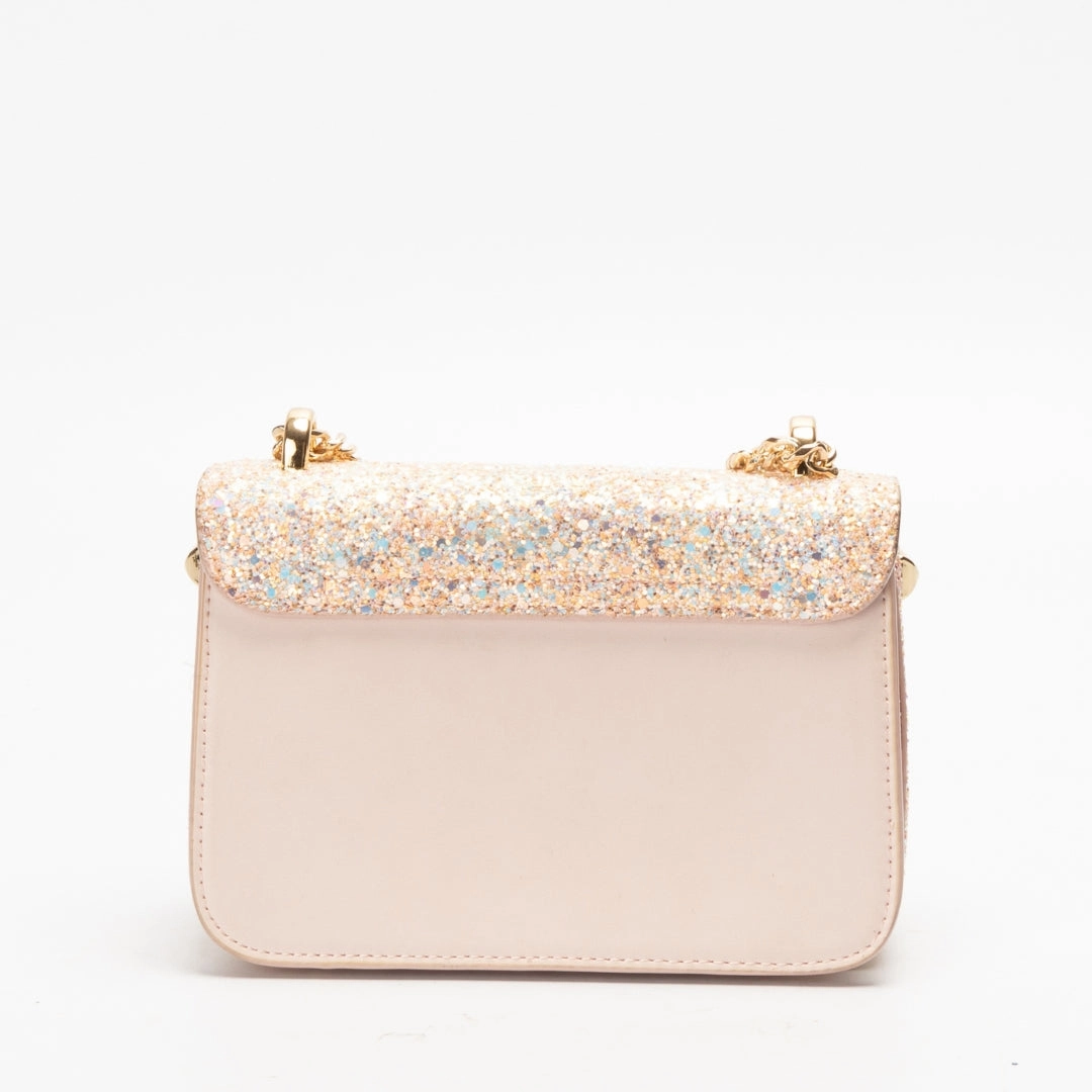 Charles & Keith Glittered Push-Lock Chain Crossbody Bag