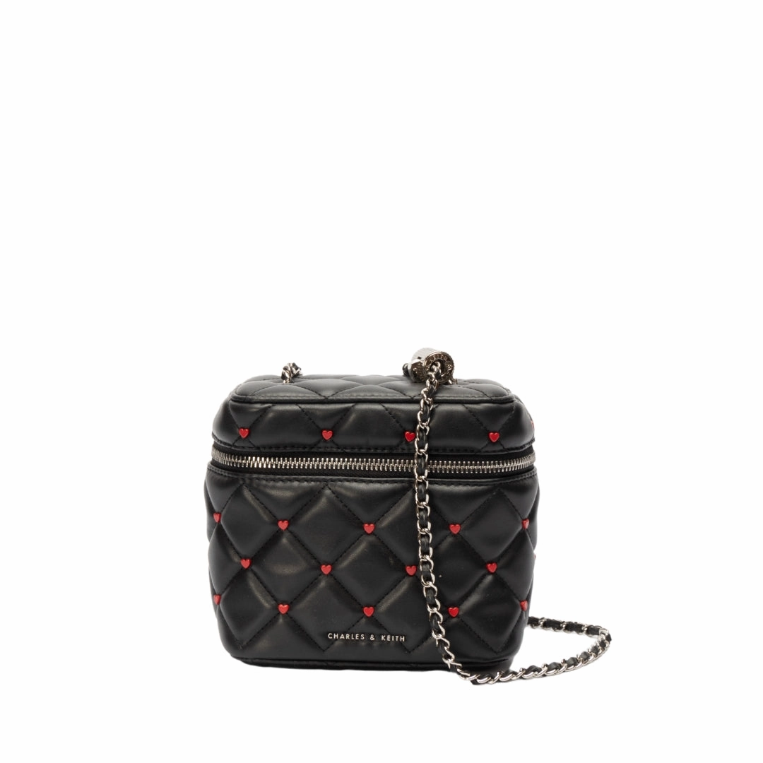 Charles & Keith Nezu Quilted Heart Crossbody Bag