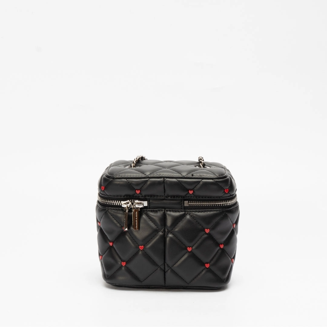 Charles & Keith Nezu Quilted Heart Crossbody Bag