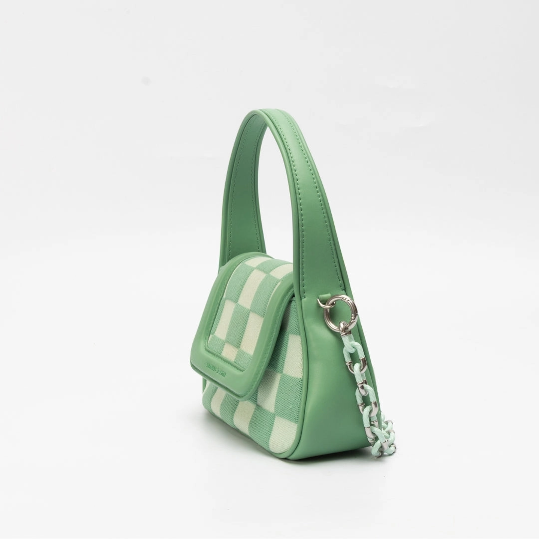 Charles & Keith Shiloh Checkerboard Top Handle Bag