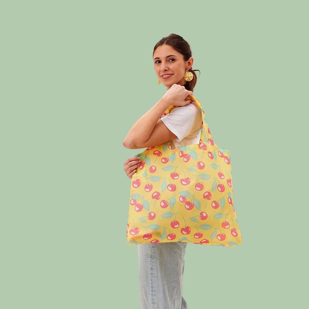 Cherries blu Reusable Shopping Bag-Machine washable