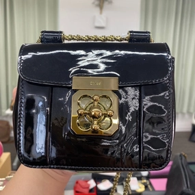 Chlo Preloved A7847 Crossbody Bag Black Leather