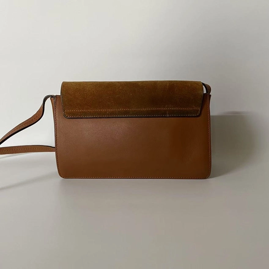 Chloe Faye Suede and Leather Brown Crossbody Bag