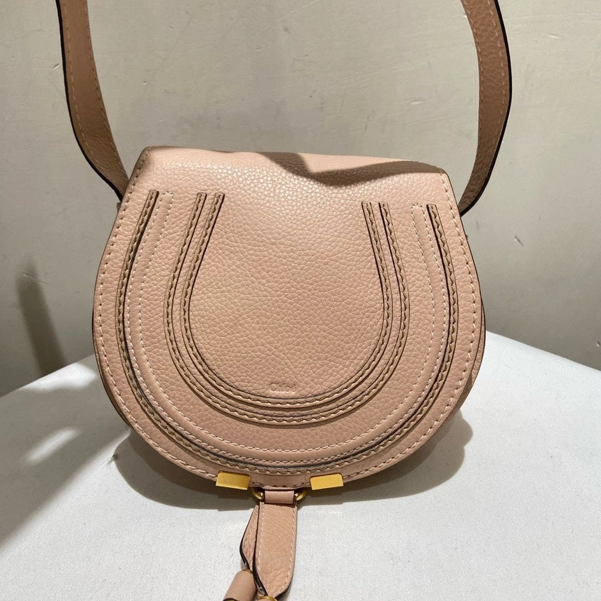 Chloe Marcie Mini Blush Leather Crossbody Bag