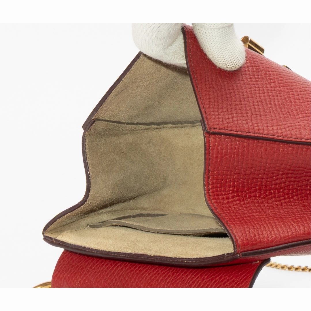 Chloe Red Leather Drew Crossbody Bag