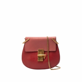 Chloe Red Leather Drew Crossbody Bag