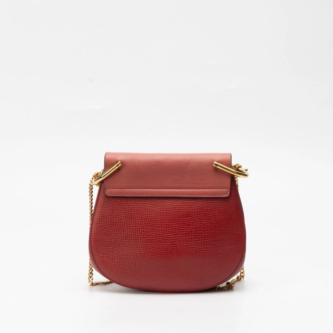 Chloe Red Leather Drew Crossbody Bag