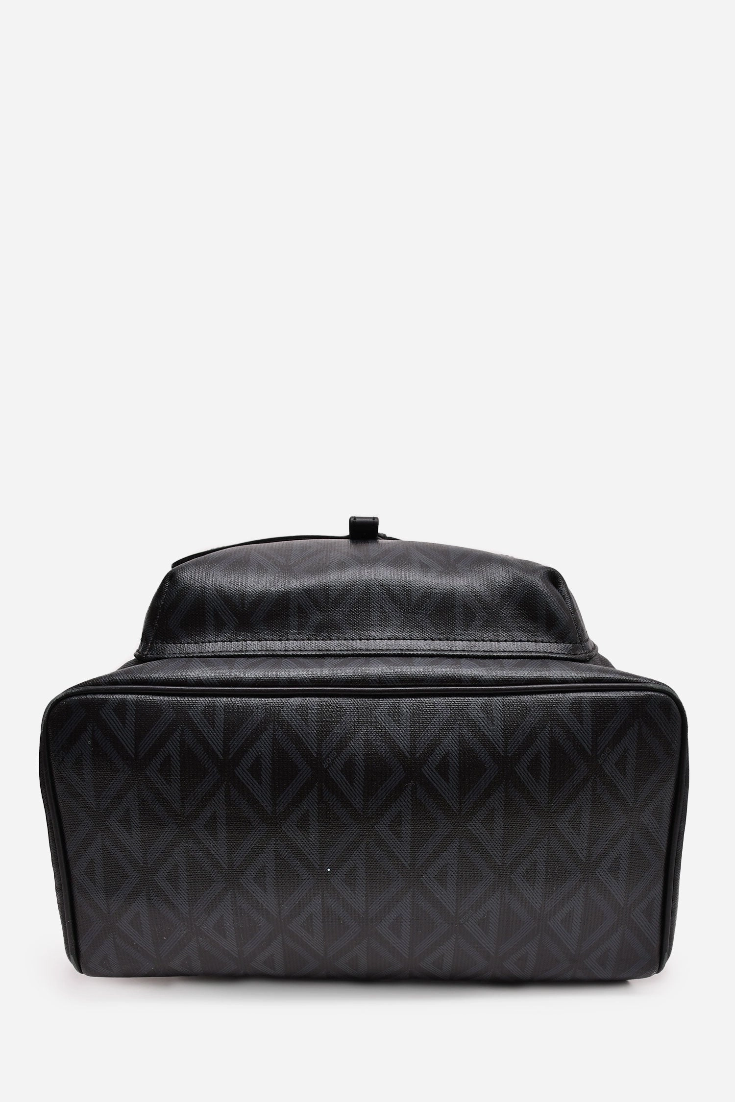 Christian Dior Homme Black Coated Canvas/Leather CD Diamond Print 'Hit The Road' Backpack