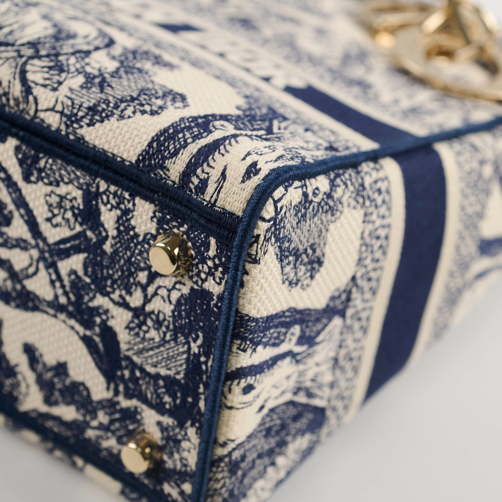 Christian Dior Medium Lady D-Lite Bag Blue/White