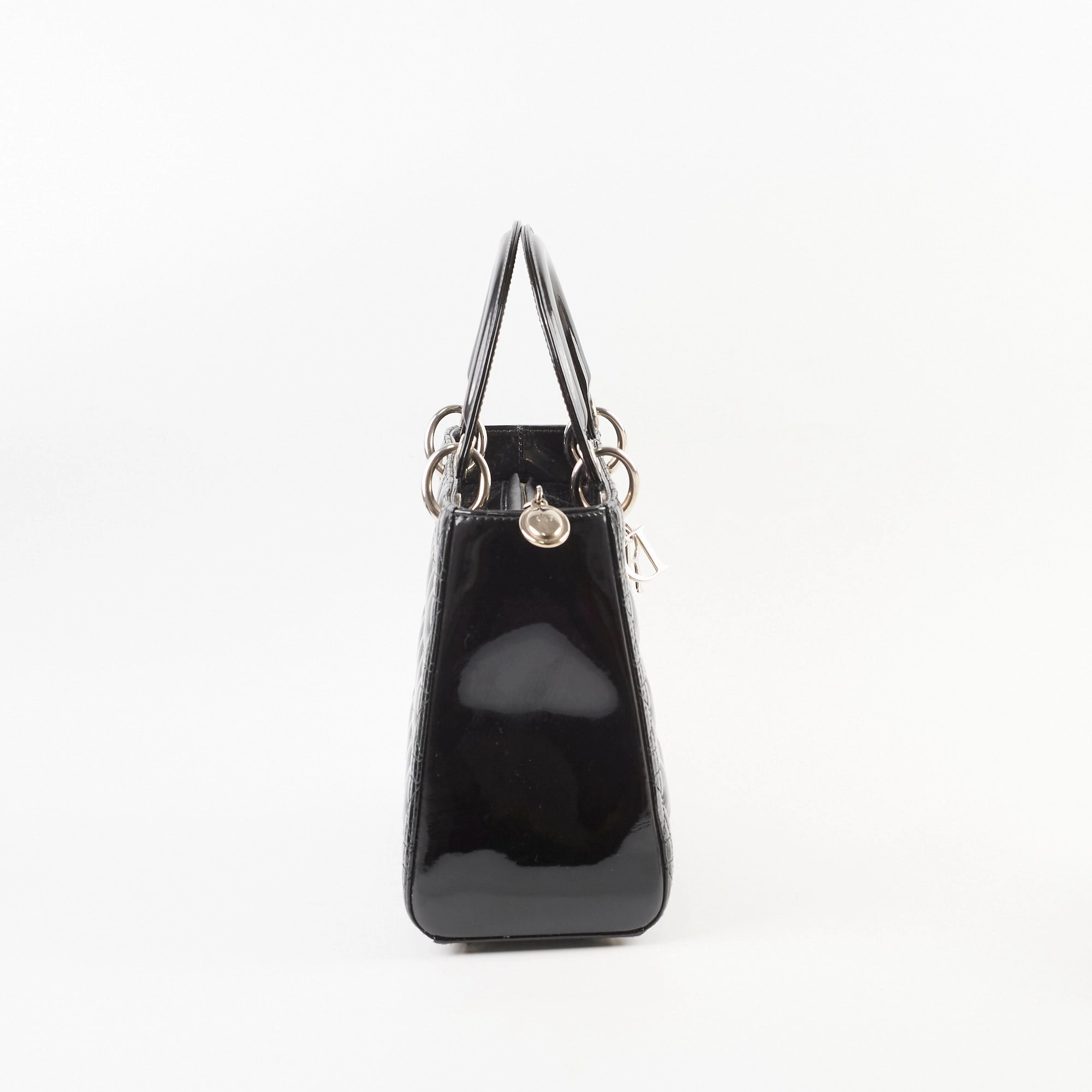 Christian Dior Medium Lady Dior Patent Black