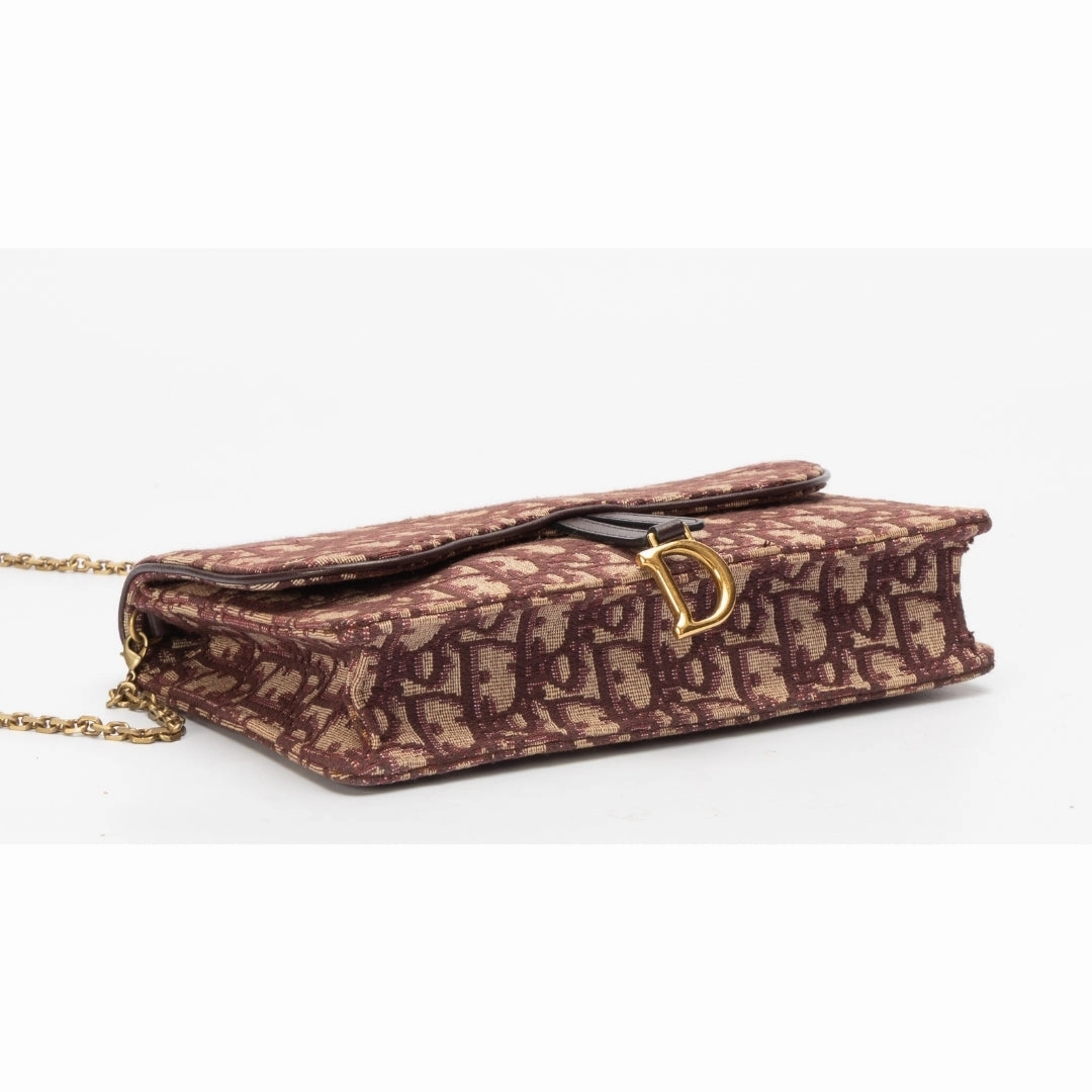 Christian Dior Oblique Jacquard Saddle Pochette