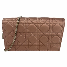 Christian Dior Satin Cannage Wallet on Chain