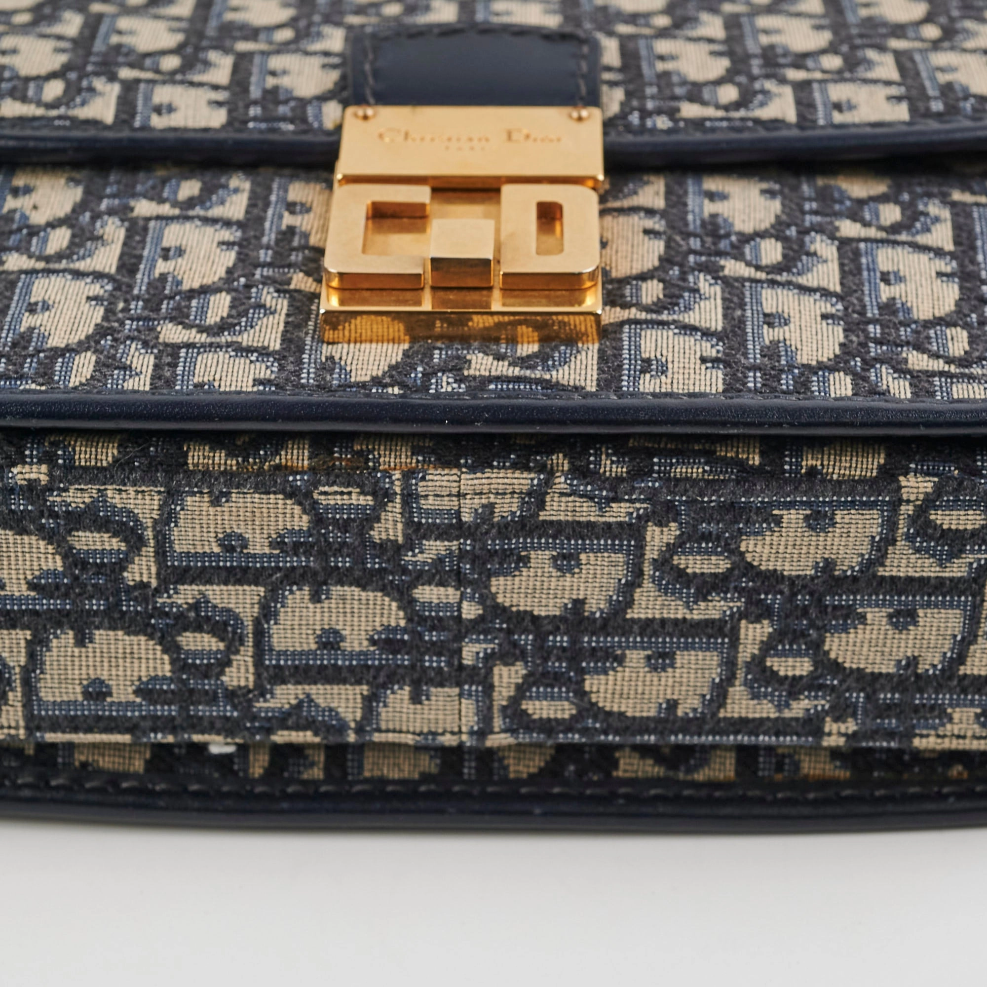 Christian Dior Totter Flap Navy Oblique Crossbody