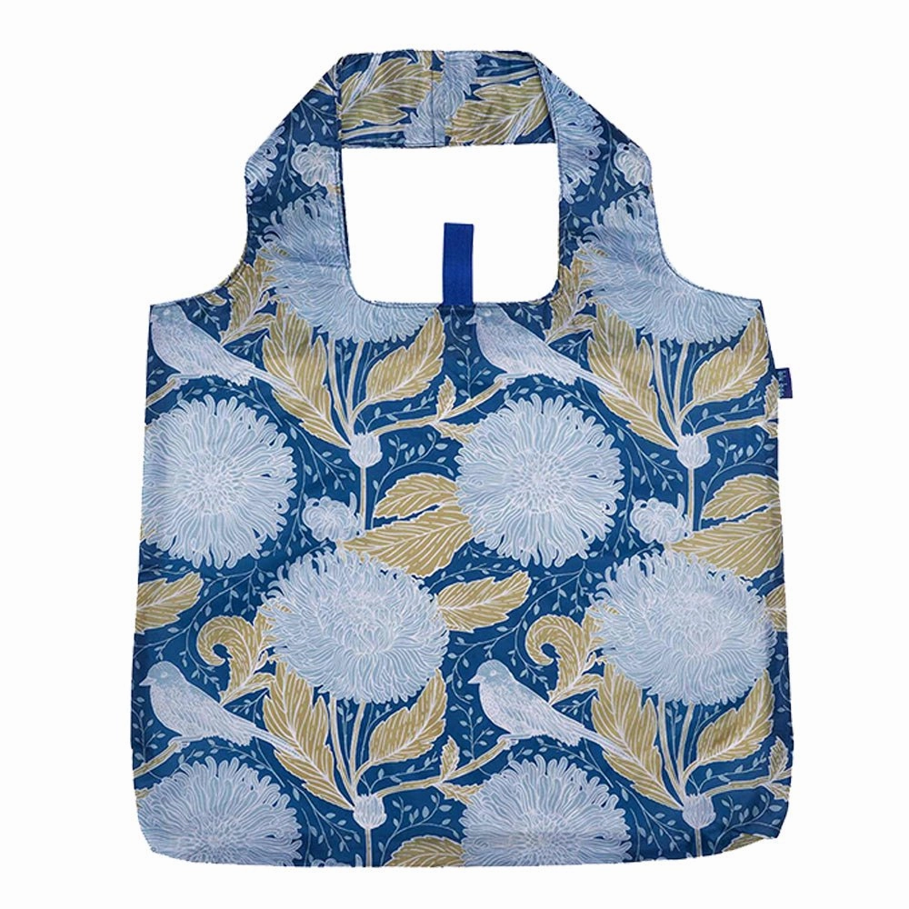 Chrysanthemum blu Reusable Shopping Bag